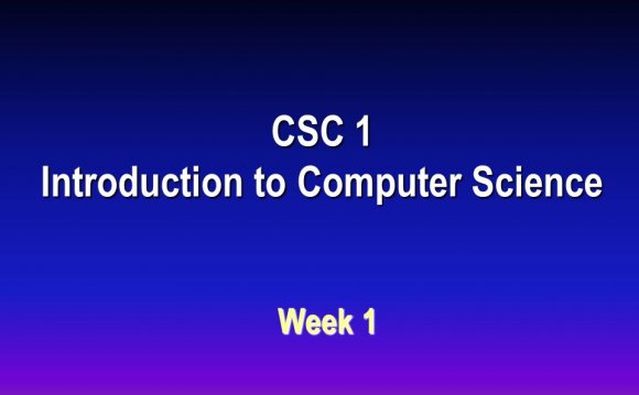 To Computer Science Week 1