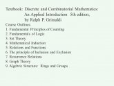 Discrete and Combinatorial Mathematics An Applied Introduction