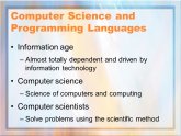 Science of computers