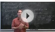 Applications of Differential Equations - Differential Calculus