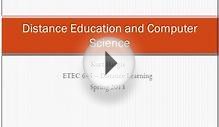 Distance Education And Computer Science