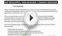 PHP Developer Graphic Designer & Web Developer Jobs In